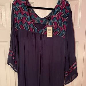 Lucky Brand embroidered blouse